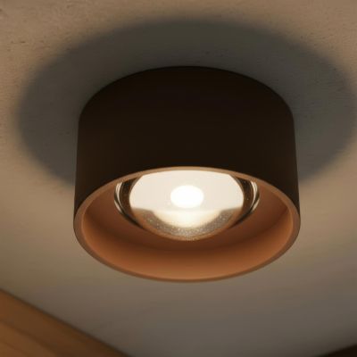 Lucide LENZ - Ceiling spotlight Indoor/Outdoor - Ø 11 cm - LED - 1x8W 2700K - IP54 - Rust Brown